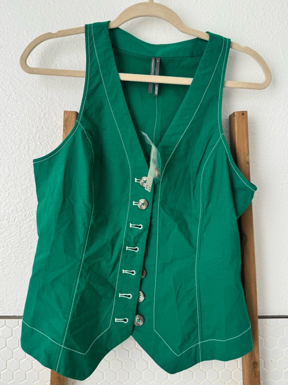 Anthropology V-Neck Button Front Vest - Picture 4 of 10